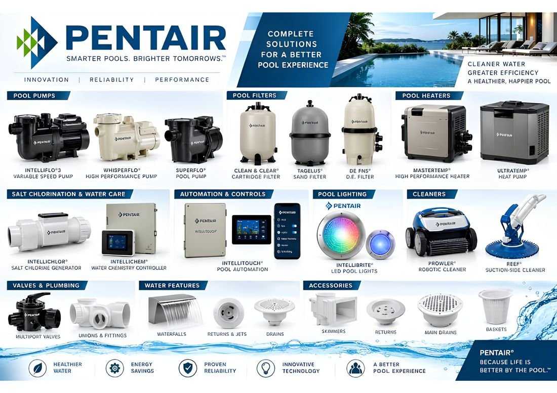 Pentair pool equipment: pumps, filters, and heaters